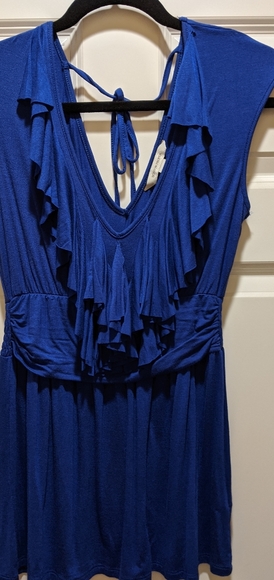 Boston Proper Double V Ruffle Tank - Picture 2 of 5